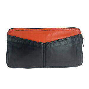 Prada plate orange Shoulder bag triangular black logo clutch leather